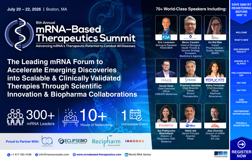 6th mRNA-Based Therapeutics Summit Brochure Front Cover