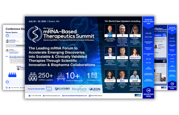 6th mRNA-Based Therapeutics Summit Brochure Front Cover