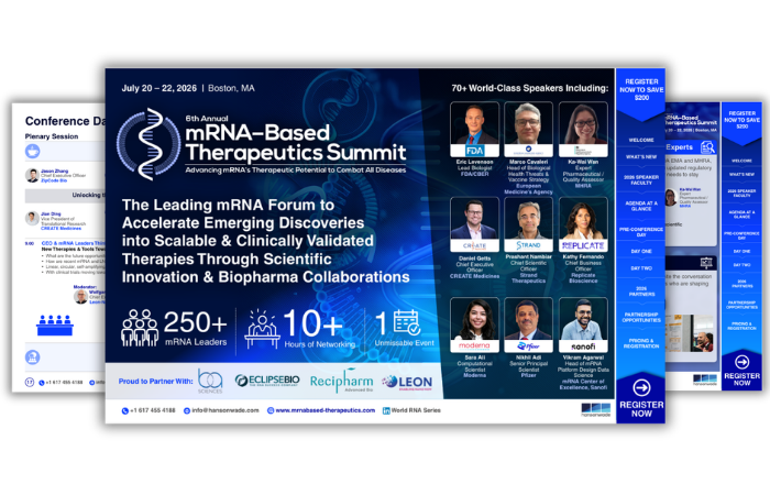 6th mRNA-Based Therapeutics Summit Brochure Front Cover